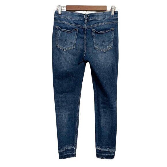 Silver Company Womens Distressed Dark Wash Aiko Skinny Raw Hem Jeans Size 26 26 - Picture 11 of 11